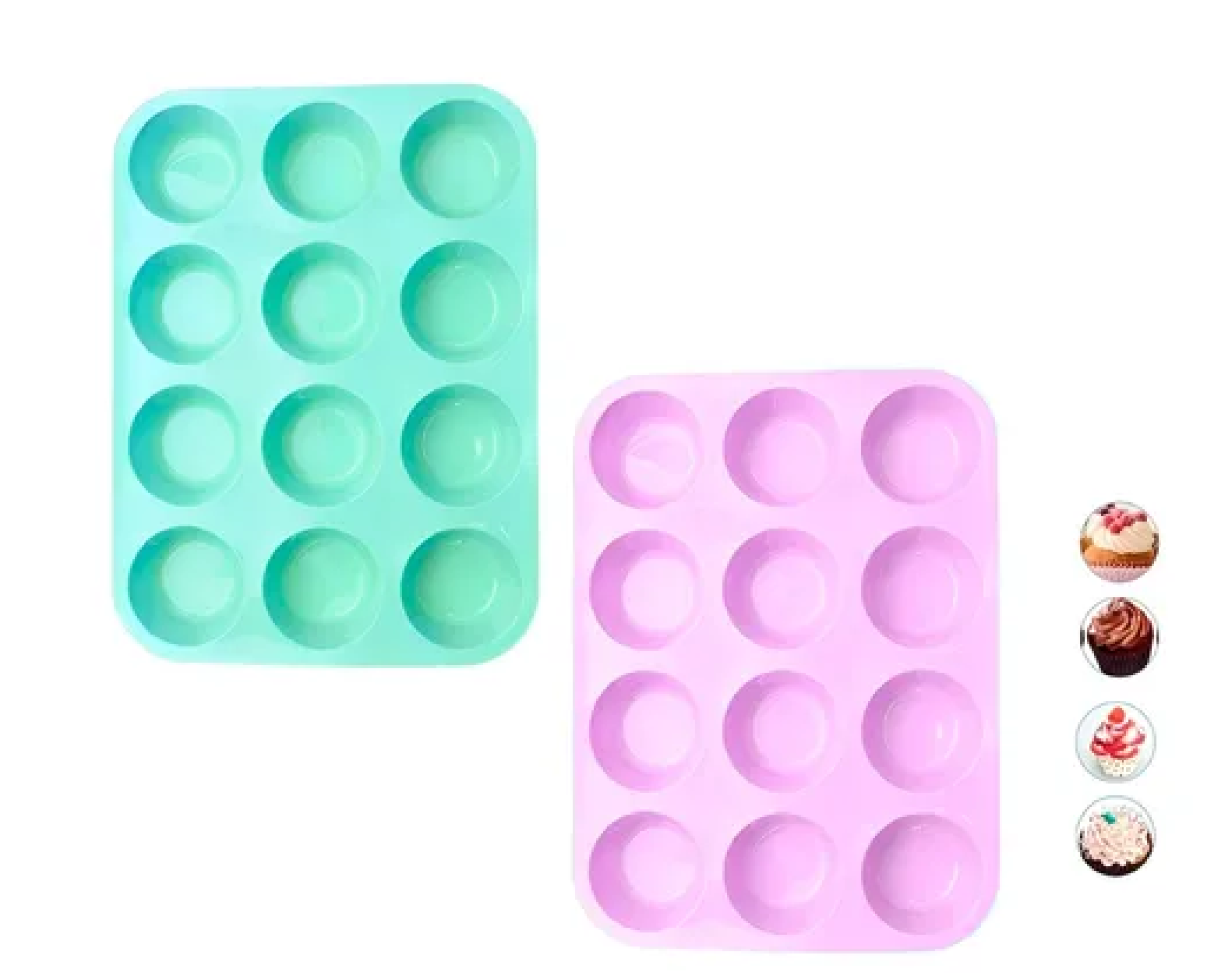 Pack X2 Molde Cupcakes Molde 12 Magdalena Molde Muffin 12-0