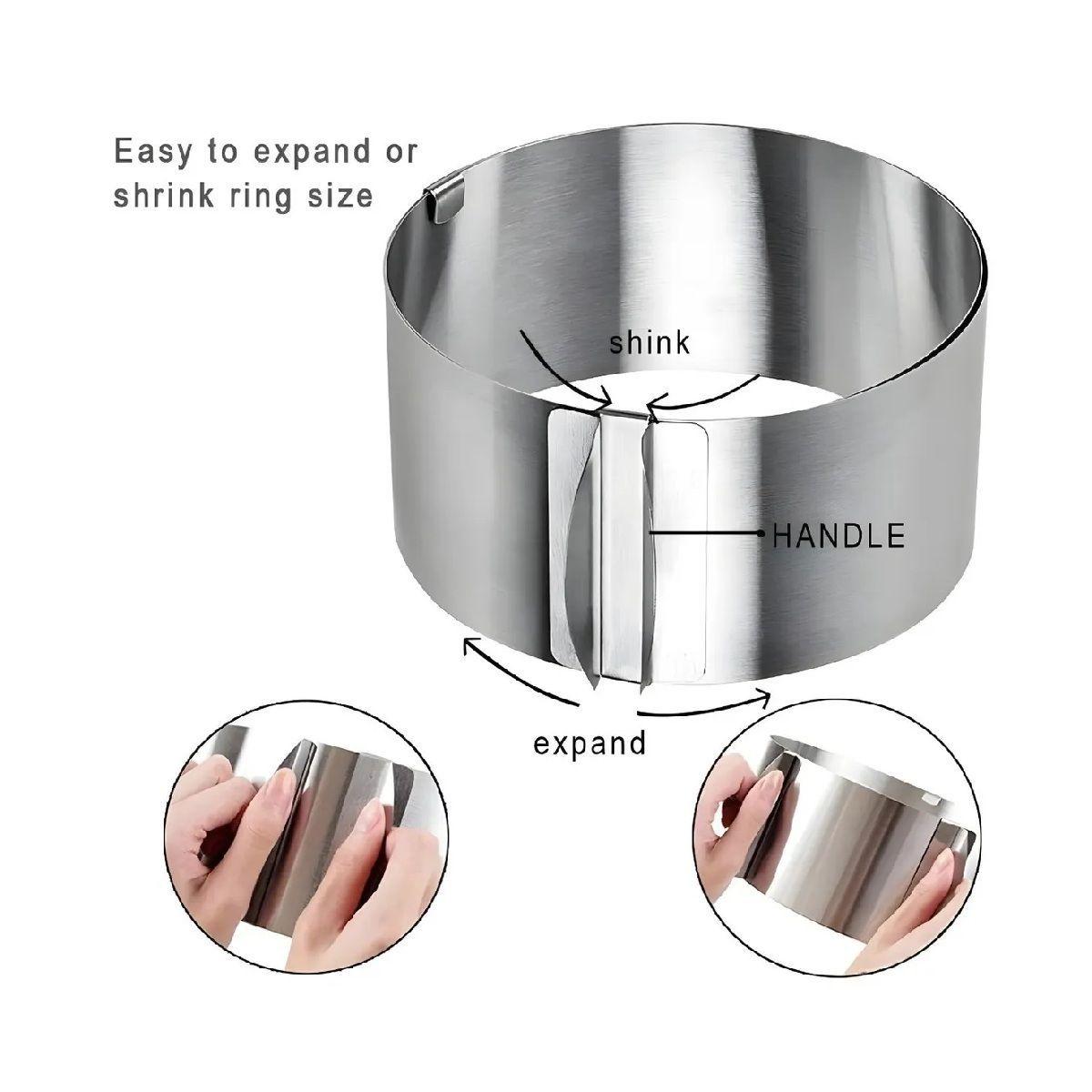 Molde De Torta Moldes Para Tortas Anillo Redondo Ajustable-3