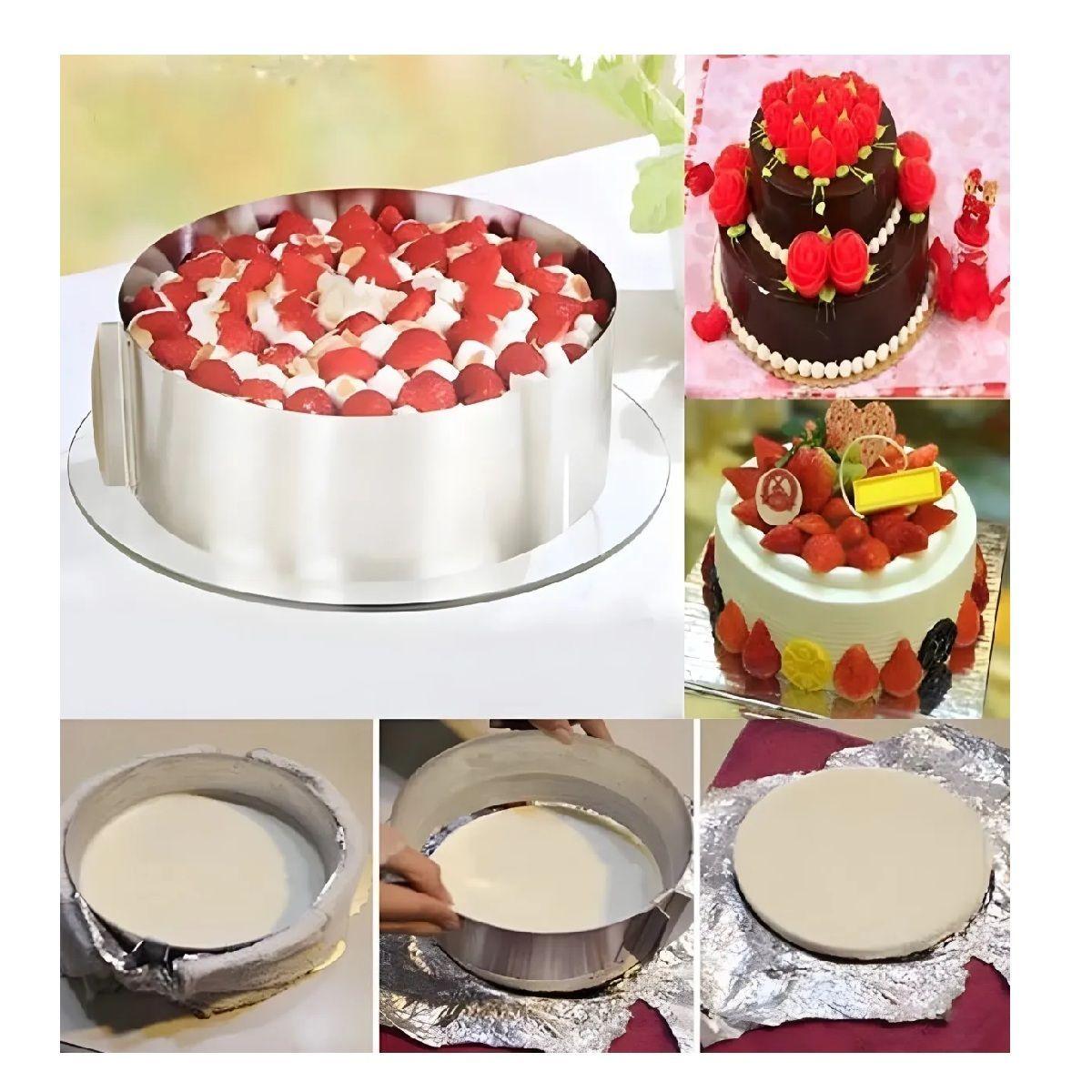 Molde De Torta Moldes Para Tortas Anillo Redondo Ajustable-7