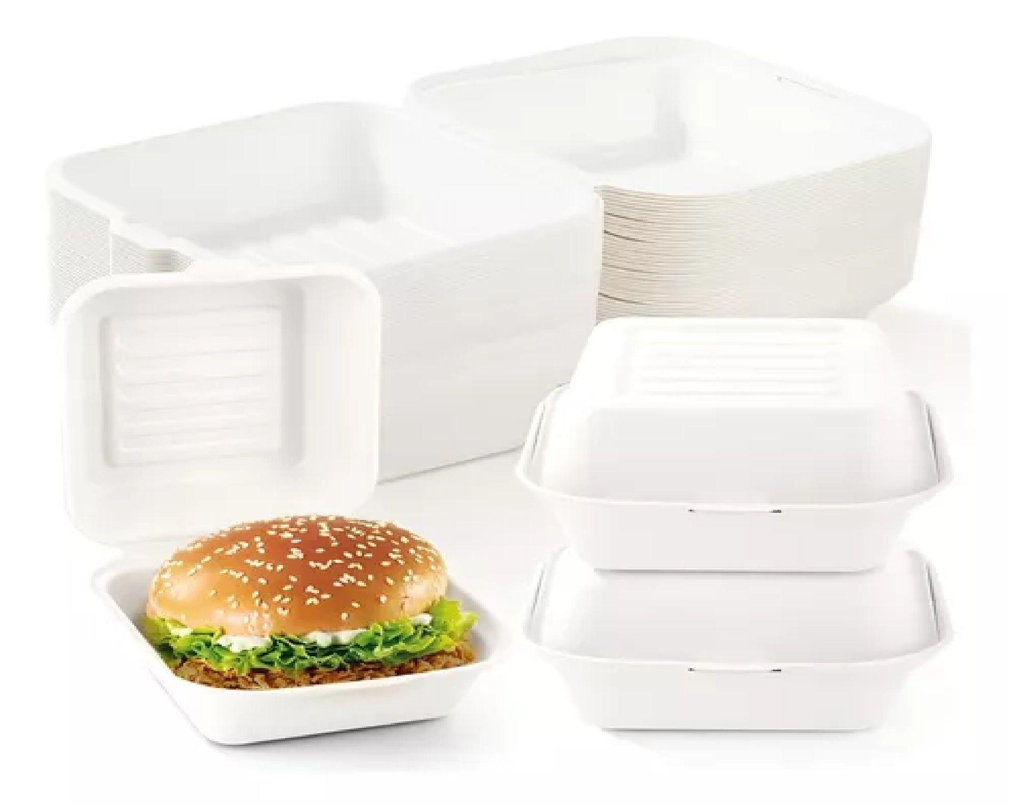 100 Envase Desechables Contenedor De Alimentos compostables-0