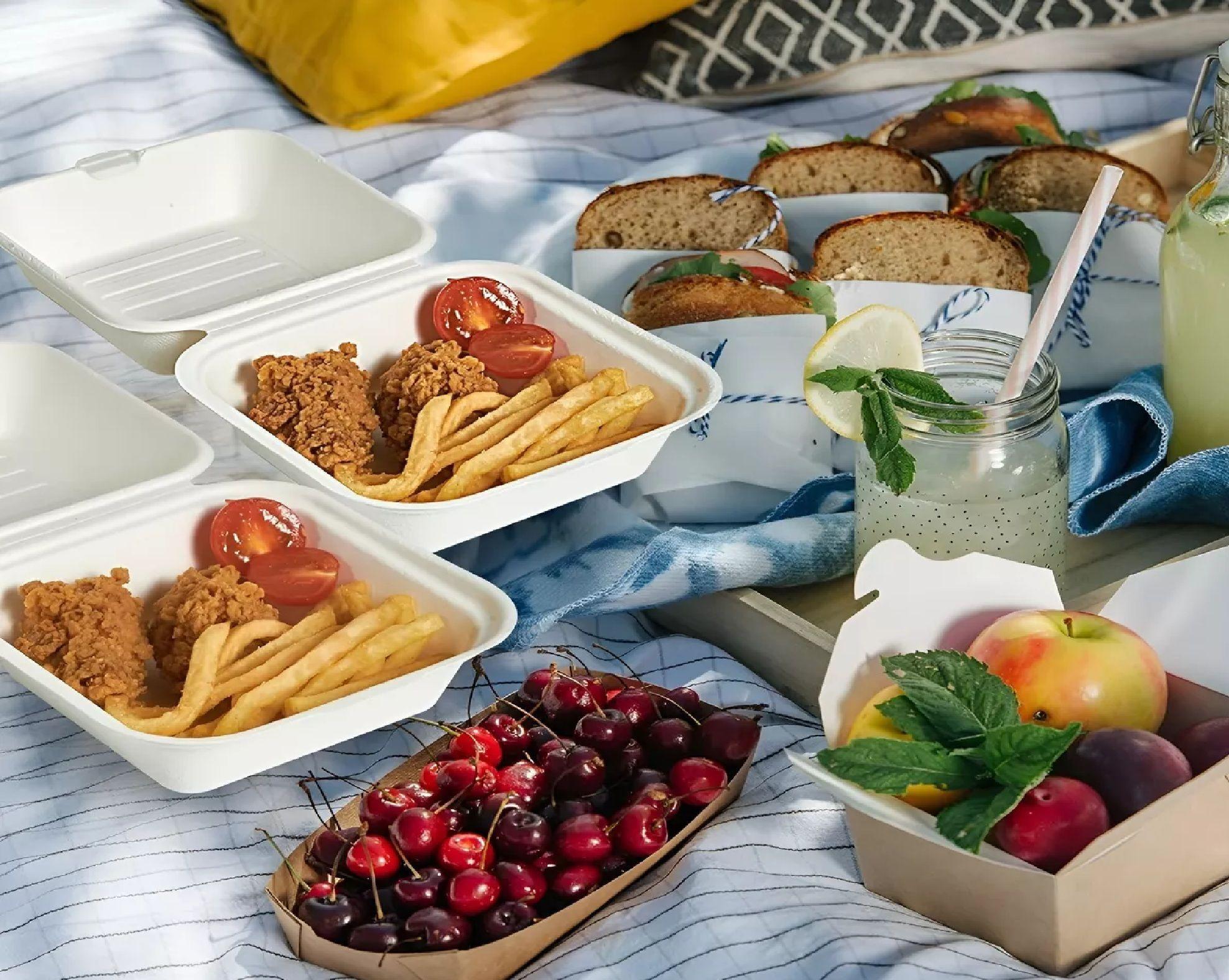 100 Envase Desechables Contenedor De Alimentos compostables-5