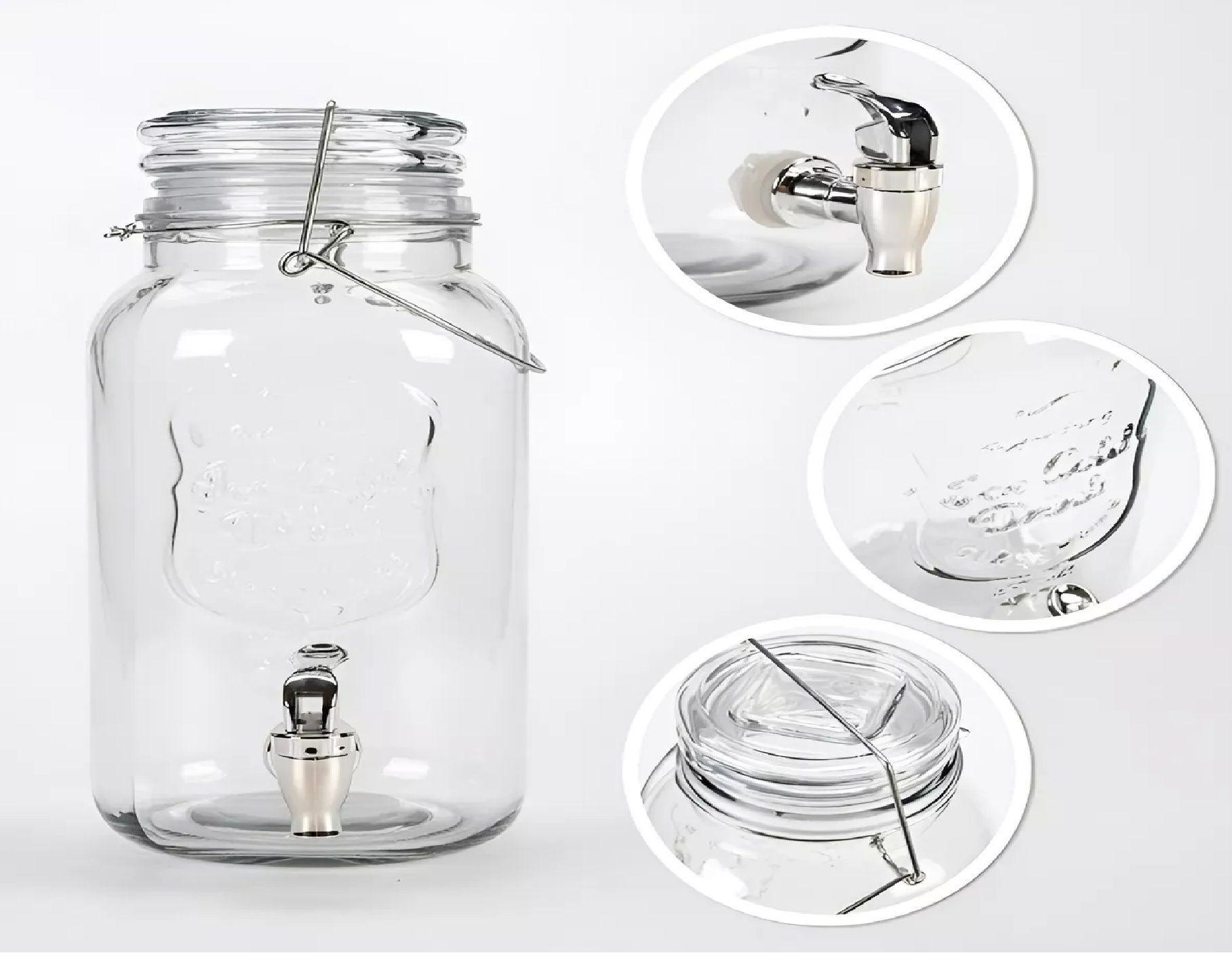 Dispensador De Bebidas Jarro De Vidrio Para Jugos Jarra 3.8l-6