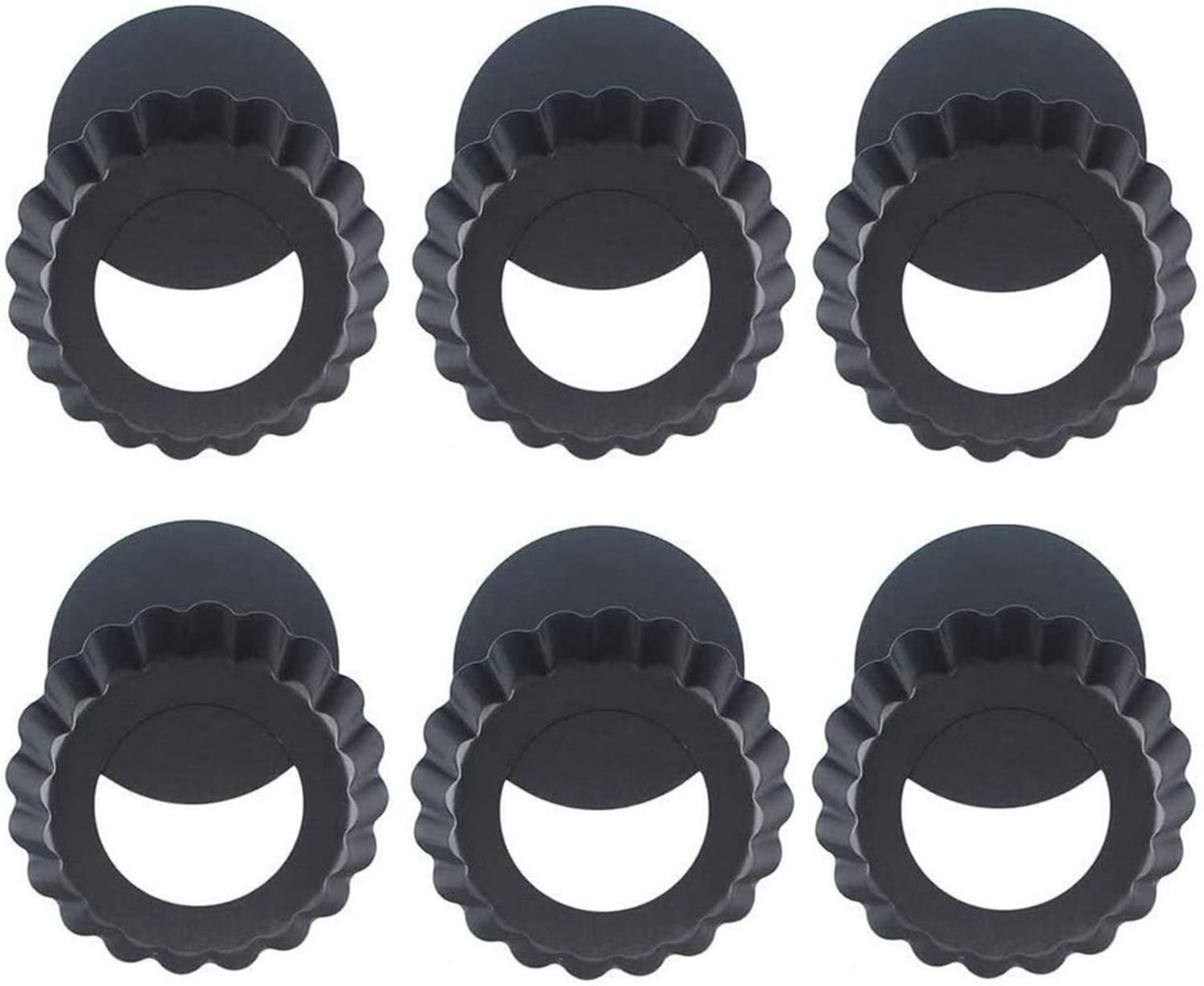 Pack X6 Moldes Tartaleta Desmontable Tarta Individual 12cm Gris Claro-0