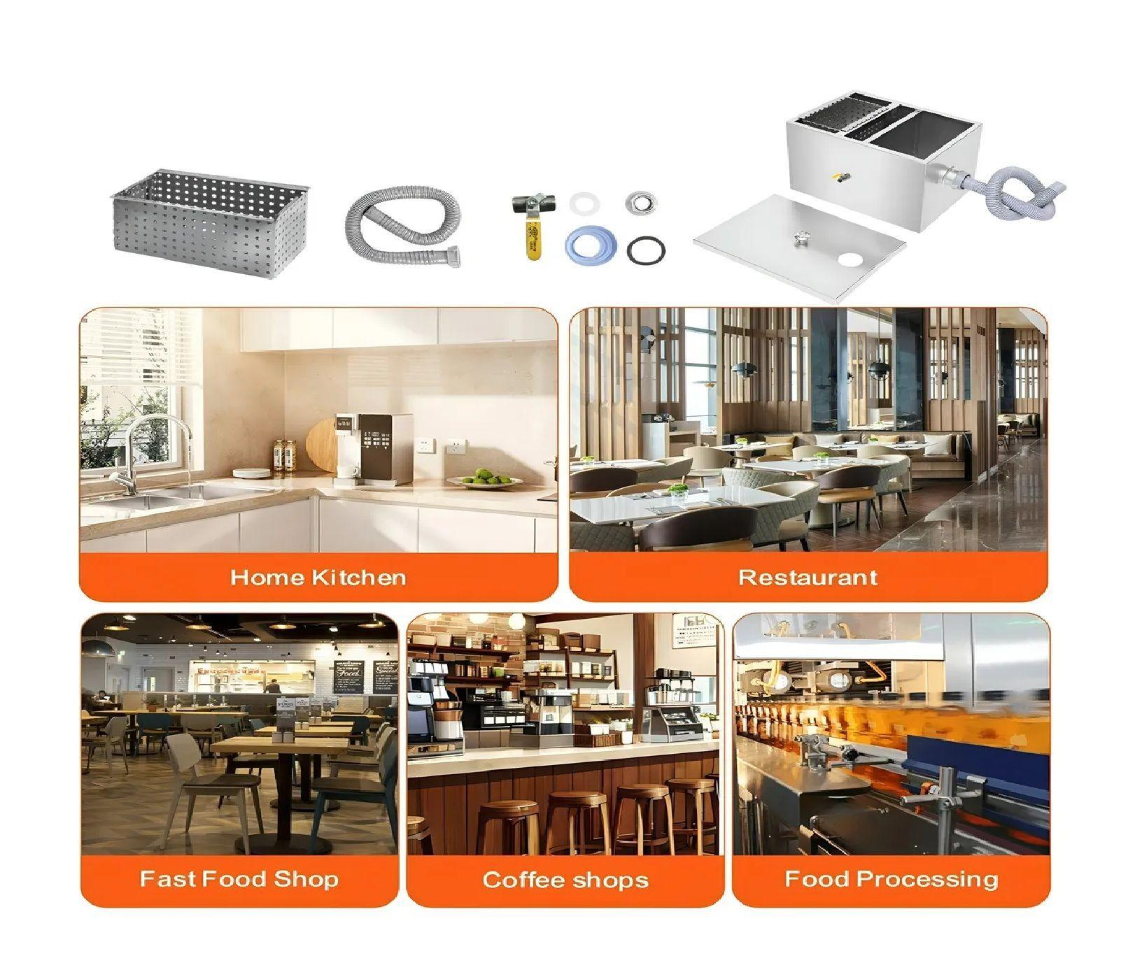 Trampa De Grasa Camaras Desgrasadoras Trampa Grasa Comercial 40l Trampa Grasas Industrial Doméstica-6