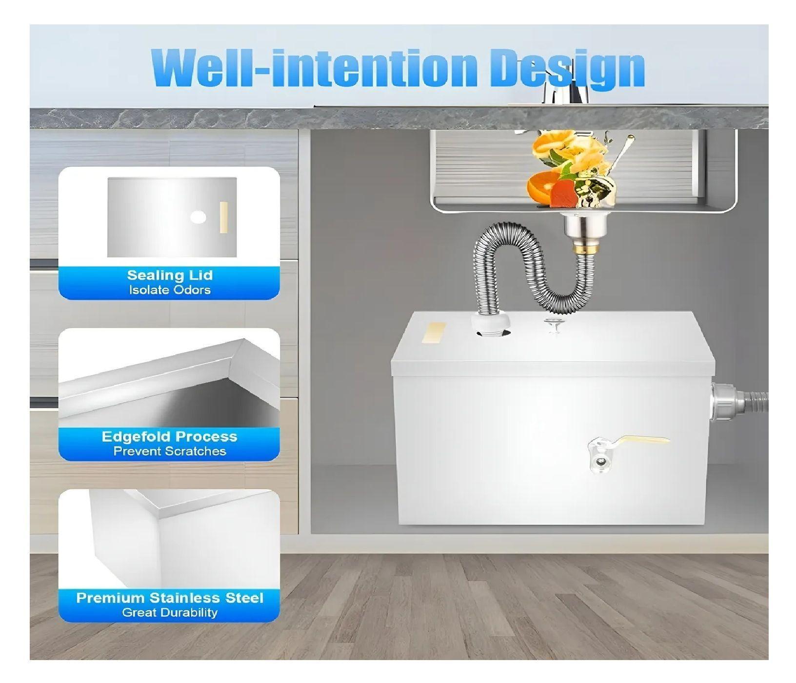 Trampa De Grasa Camaras Desgrasadoras Trampa Grasa Comercial 40l Trampa Grasas Industrial Doméstica-1