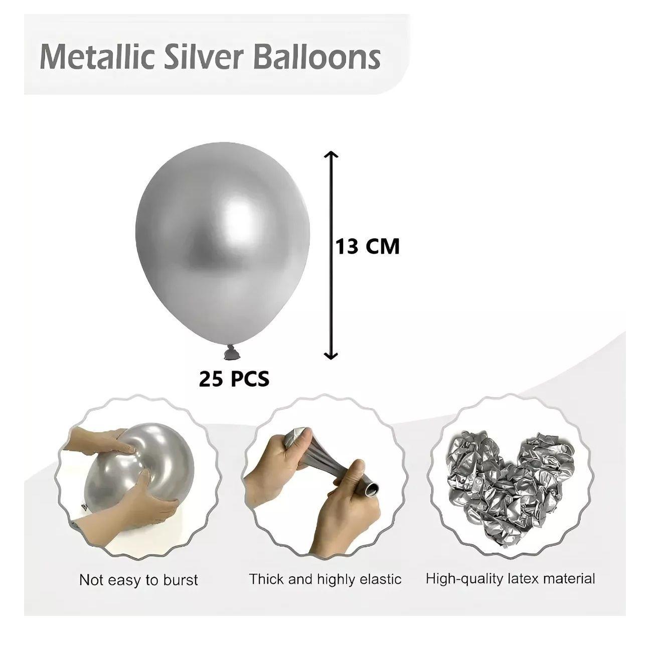 25 Globos De Cumpleaños Globo Metalico Cotillon Fiestas 13cm-2