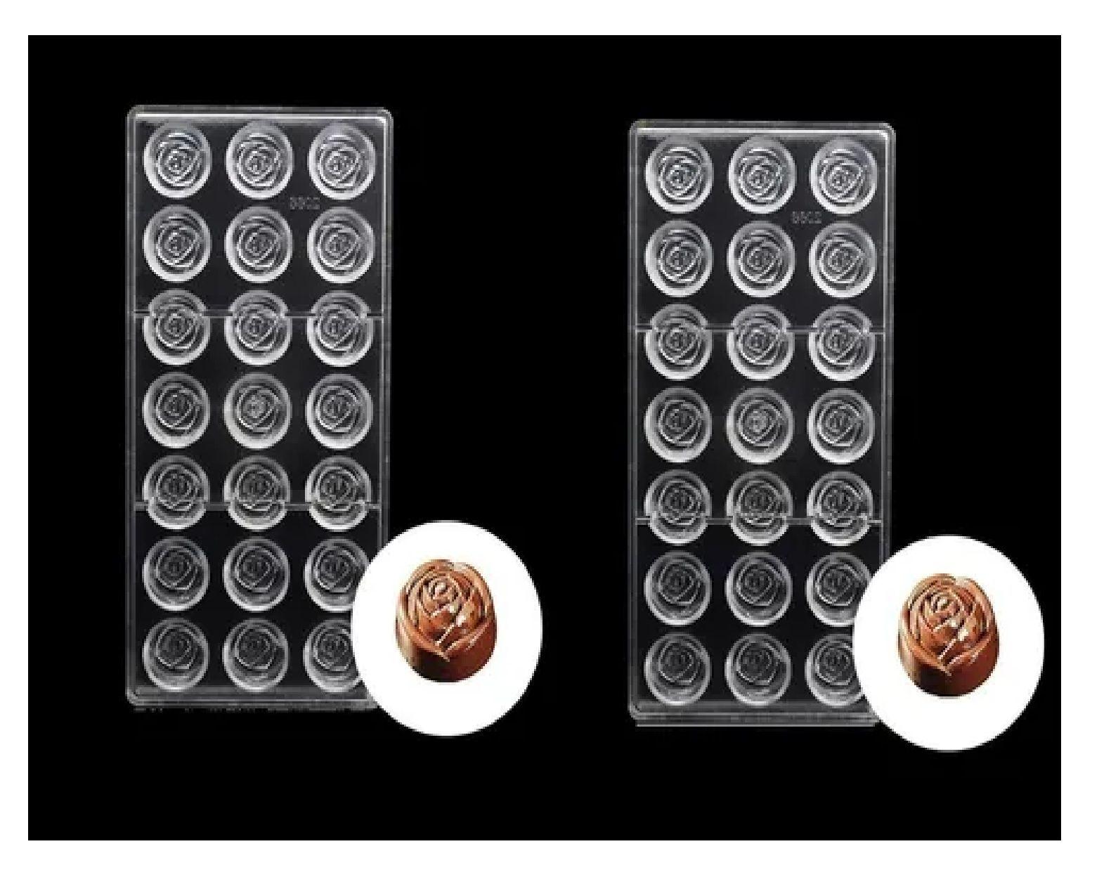 Pack X2 Molde Chocolate Acrilico Molde De Chocolate Rosas-2