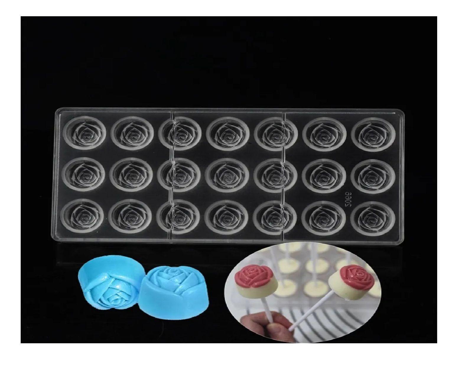 Pack X2 Molde Chocolate Acrilico Molde De Chocolate Rosas-5