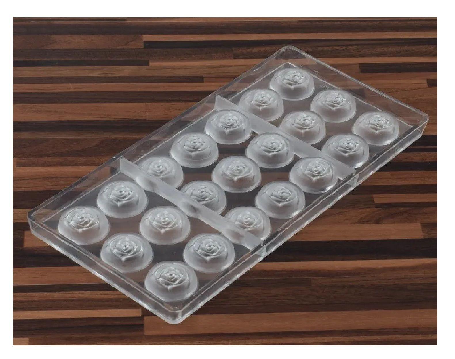 Pack X2 Molde Chocolate Acrilico Molde De Chocolate Rosas-7