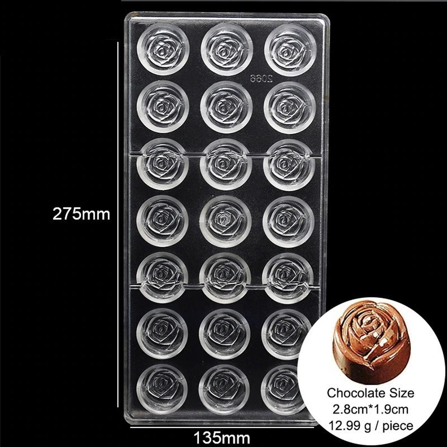 Pack X2 Molde Chocolate Acrilico Molde De Chocolate Rosas Transparente-3