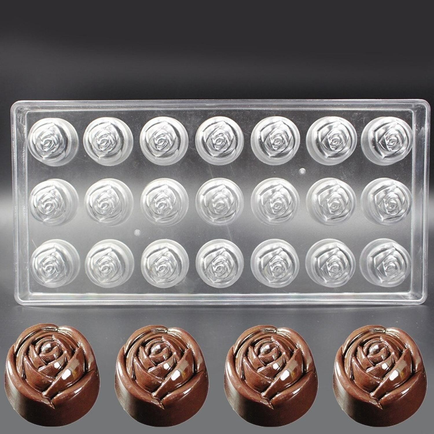 Pack X2 Molde Chocolate Acrilico Molde De Chocolate Rosas Transparente-4