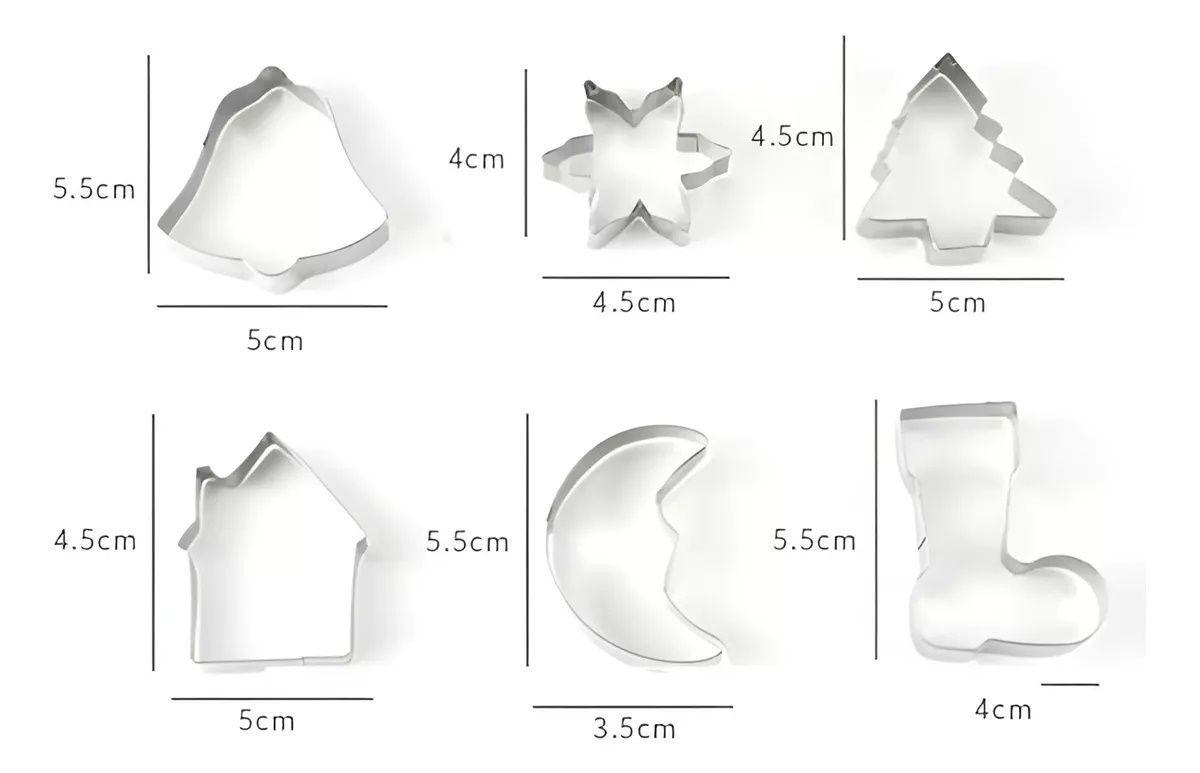 Moldes De Galletas Navideñas Cortadores De Galletas 6pcs-3