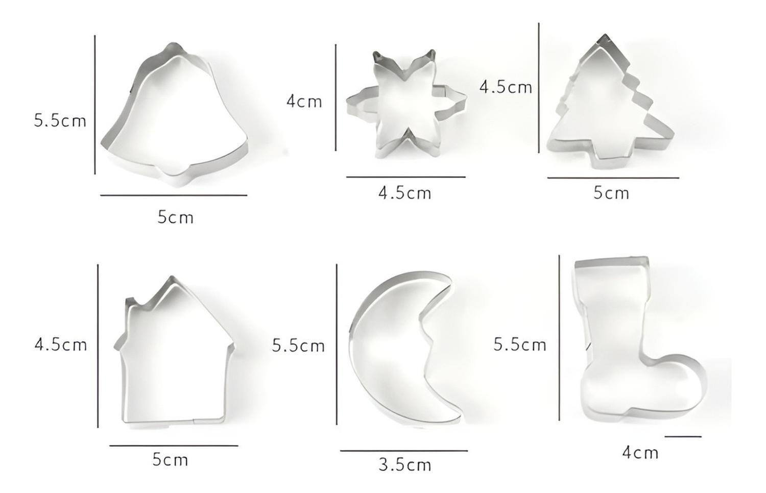 Moldes De Galletas Navideñas Cortadores De Galletas 6pcs-2