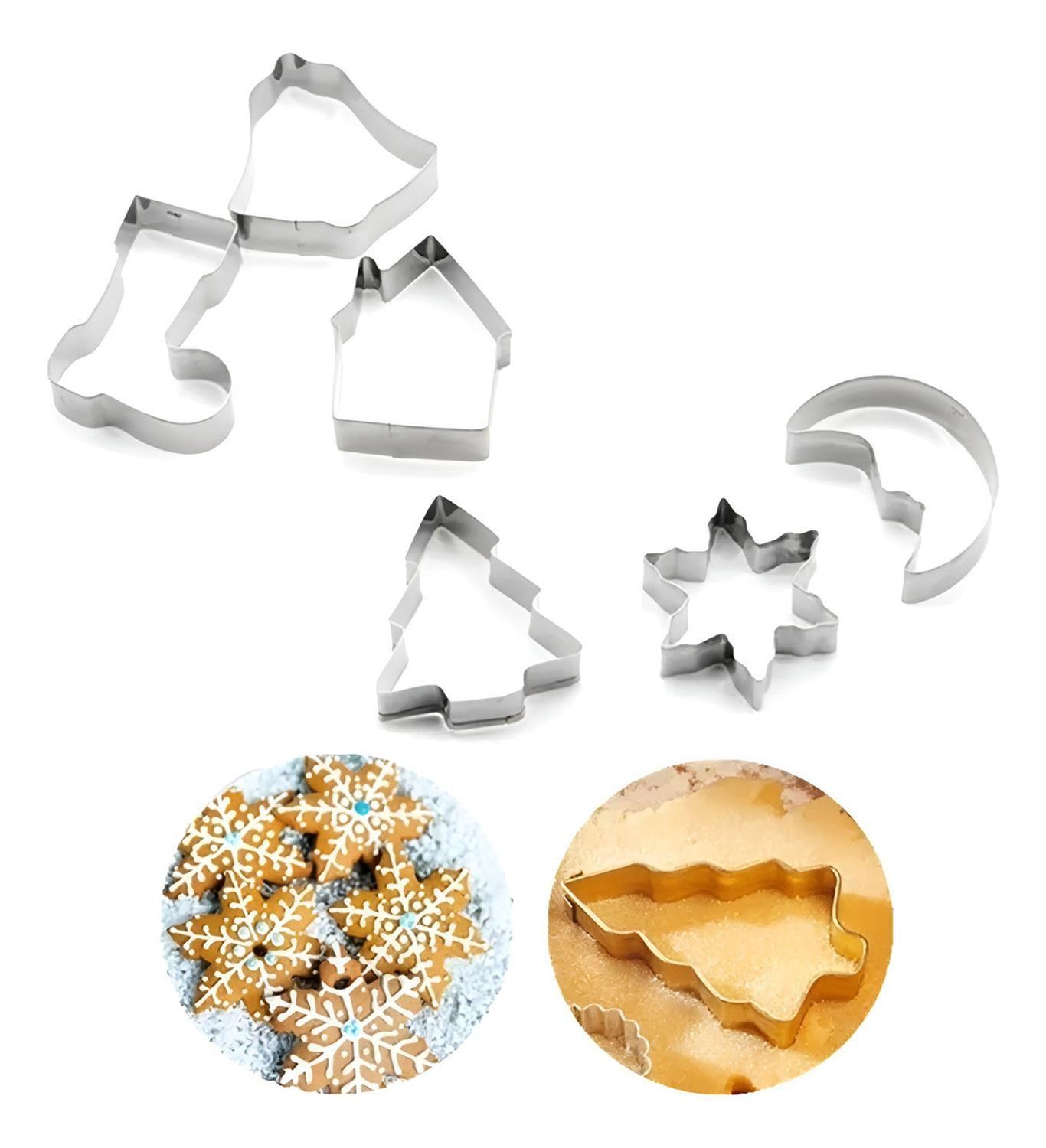 Moldes De Galletas Navideñas Cortadores De Galletas 6pcs-6