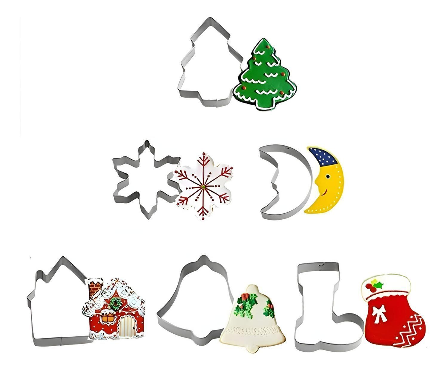 Moldes De Galletas Navideñas Cortadores De Galletas 6pcs-9
