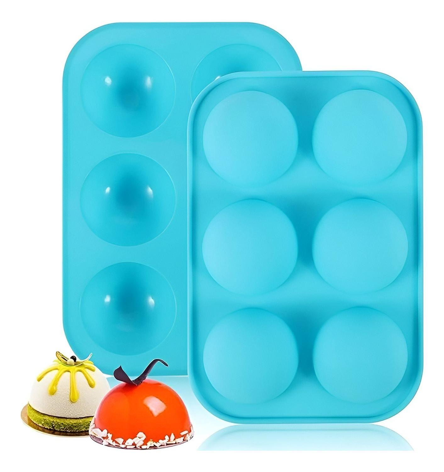 2 Molde Silicona Media Esfera Molde Silicona Media Esfera Multicolor 6 Cavidades-0