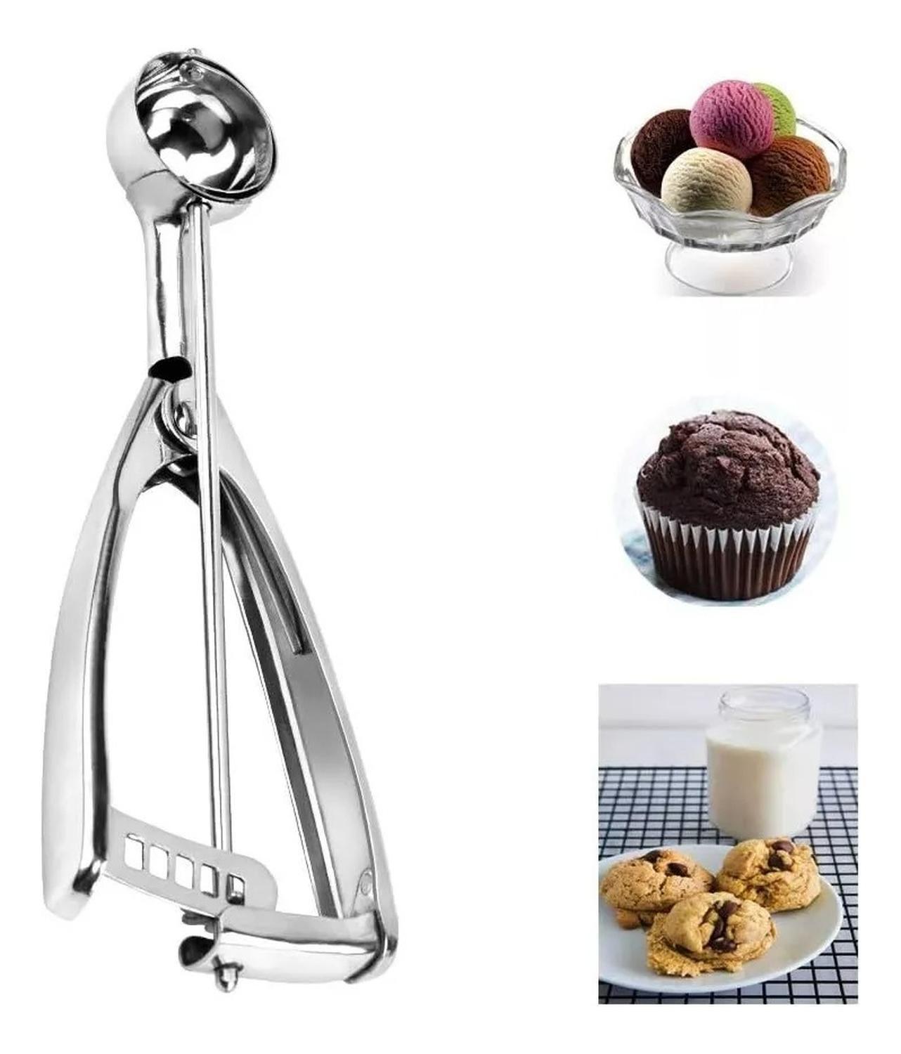 Pack X3 Cucharas Helado Cuchara Helado Cuchara De Helado 4cm Plateado-5
