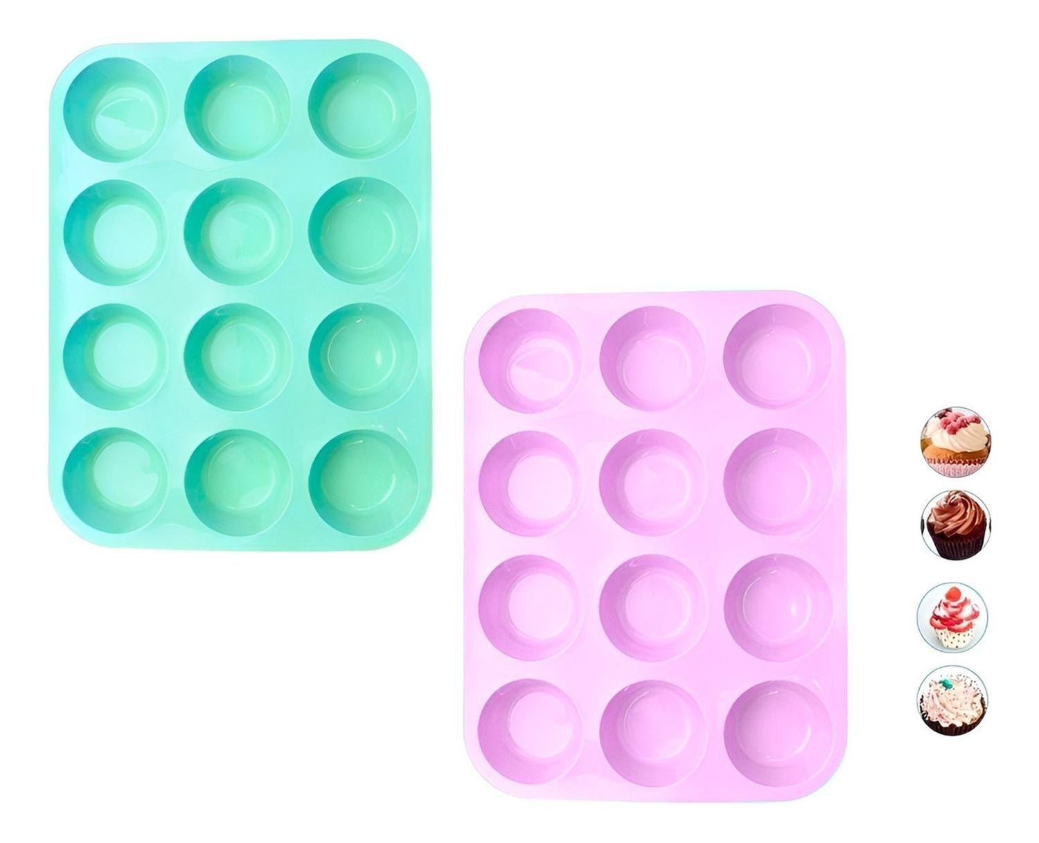Pack X2 Molde Cupcakes Molde 12 Magdalena Molde Muffin 12 Multicolor-0