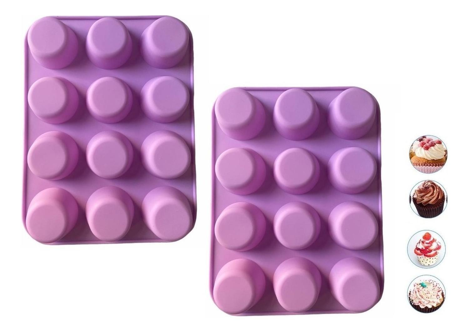 Pack X2 Molde Cupcakes Molde 12 Magdalena Molde Muffin 12 Multicolor-5