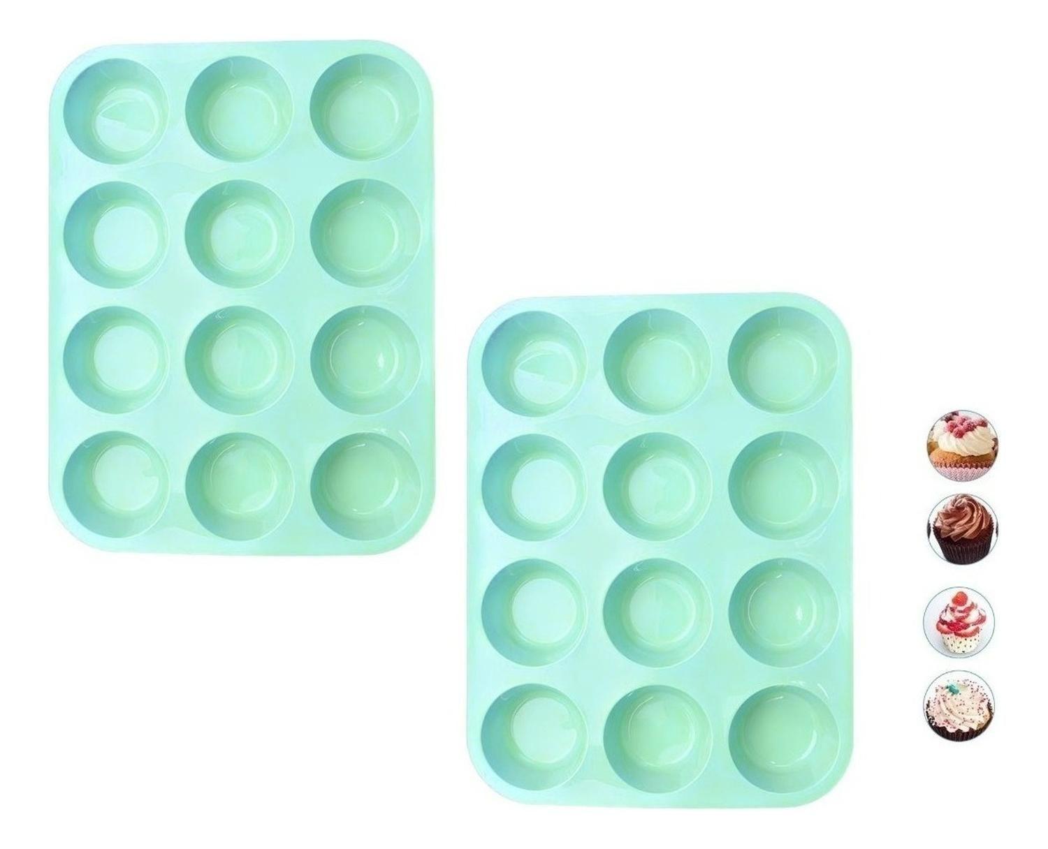 Pack X2 Molde Cupcakes Molde 12 Magdalena Molde Muffin 12 Multicolor-7