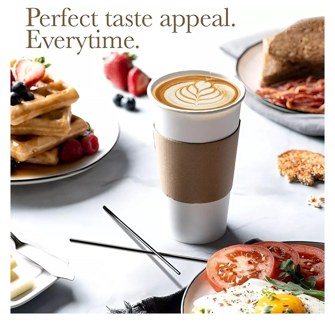 Vaso Cafe Polipapel Vaso Kraft Vaso C/tapa+manga 100und 16oz-2
