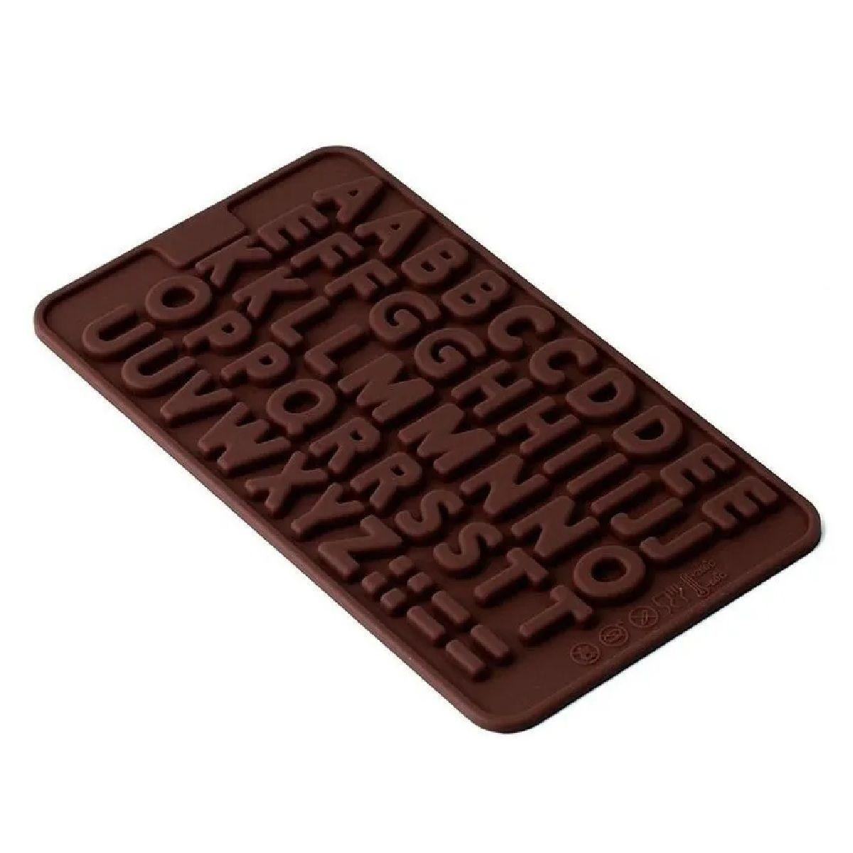 2 Moldes Chocolate Moldes De Silicona Molde Doble Abecedario-0