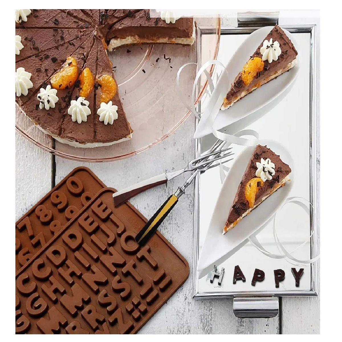 2 Moldes Chocolate Moldes De Silicona Molde Doble Abecedario-3