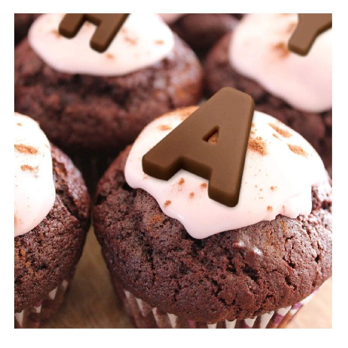 2 Moldes Chocolate Moldes De Silicona Molde Doble Abecedario-4