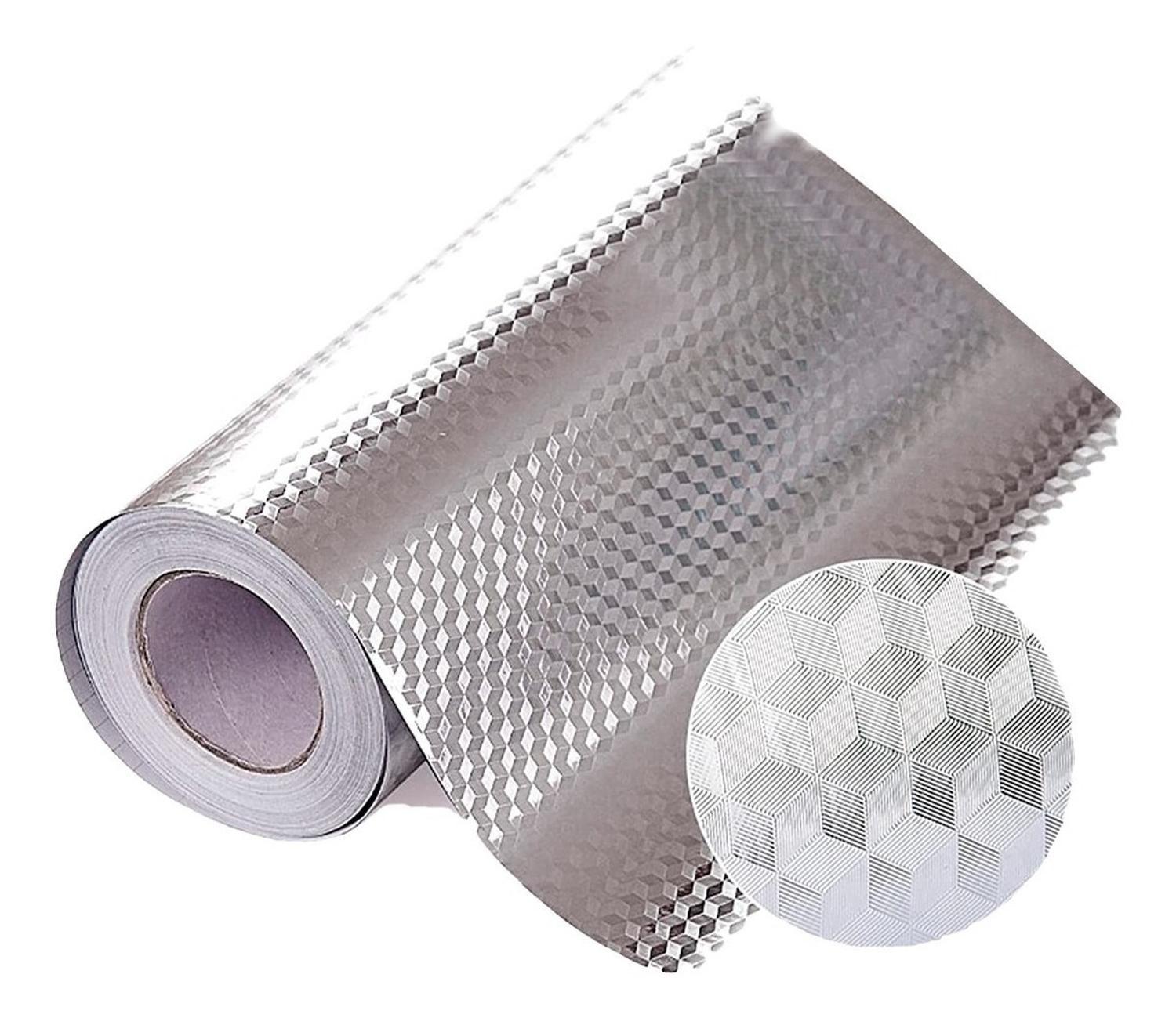 Papel Mural Cocina Papel Aluminio Autoadhesivo Laminas 3mts-0