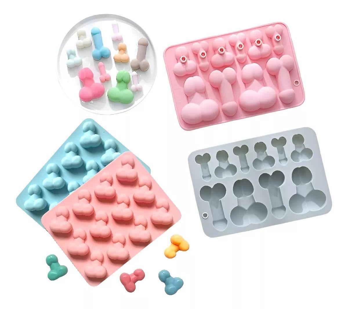 Pack X4 Moldes De Silicona Reposteria Penes Molde Silicona-0