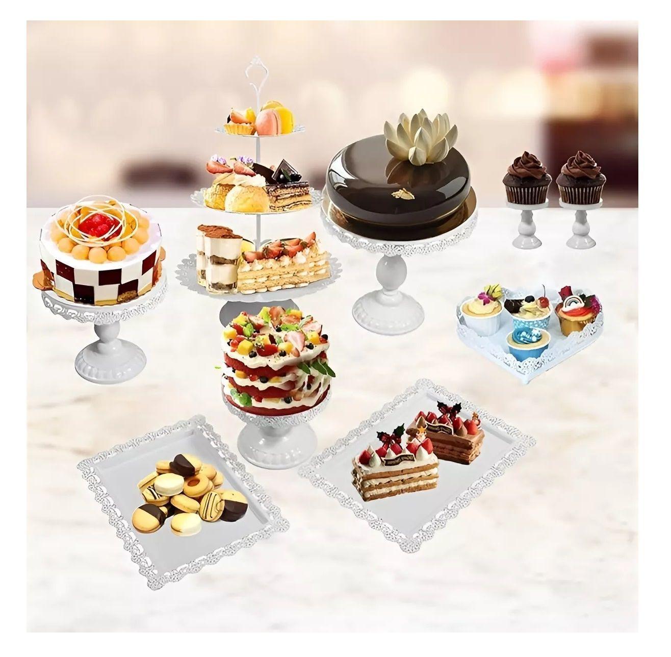 Set 7 Porta Cupcakes Bases Para Tortas Alzadores Candy Bar-4