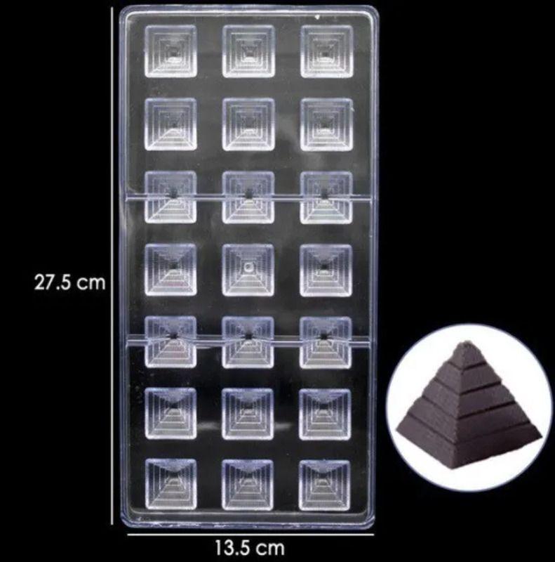 Pack X2 Moldes De Chocolate Molde Policarbonato Piramide Insumos Reposteria-4