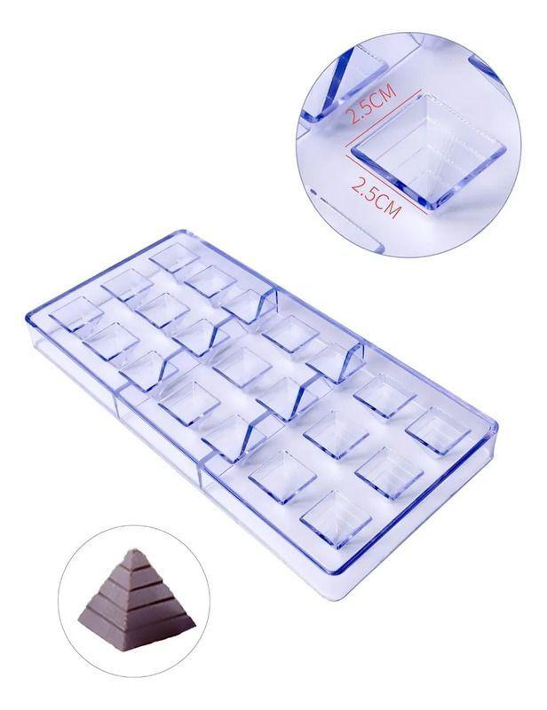 Pack X2 Moldes De Chocolate Molde Policarbonato Piramide Insumos Reposteria-5