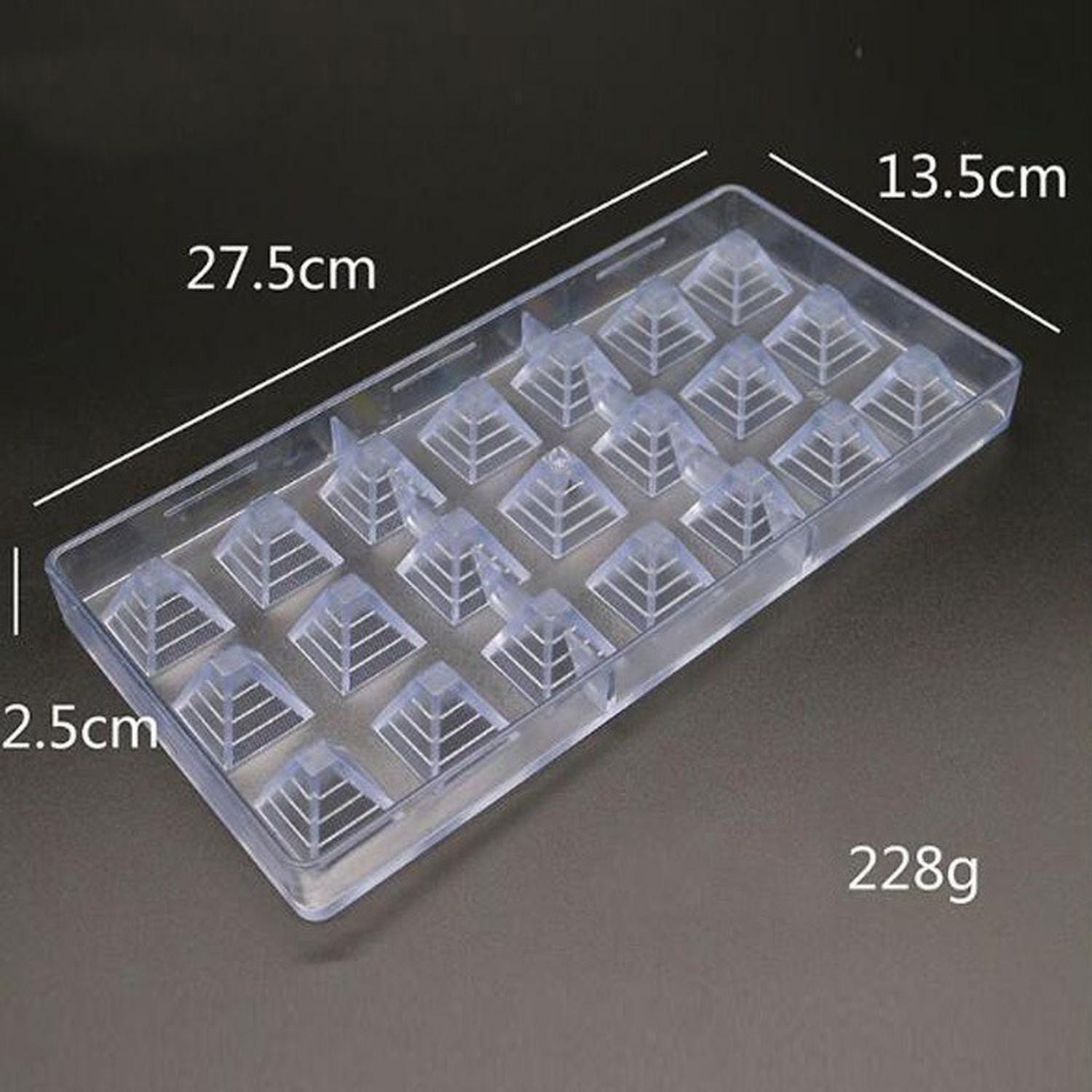 Pack X2 Moldes De Chocolate Molde Policarbonato Piramide Blanco-2