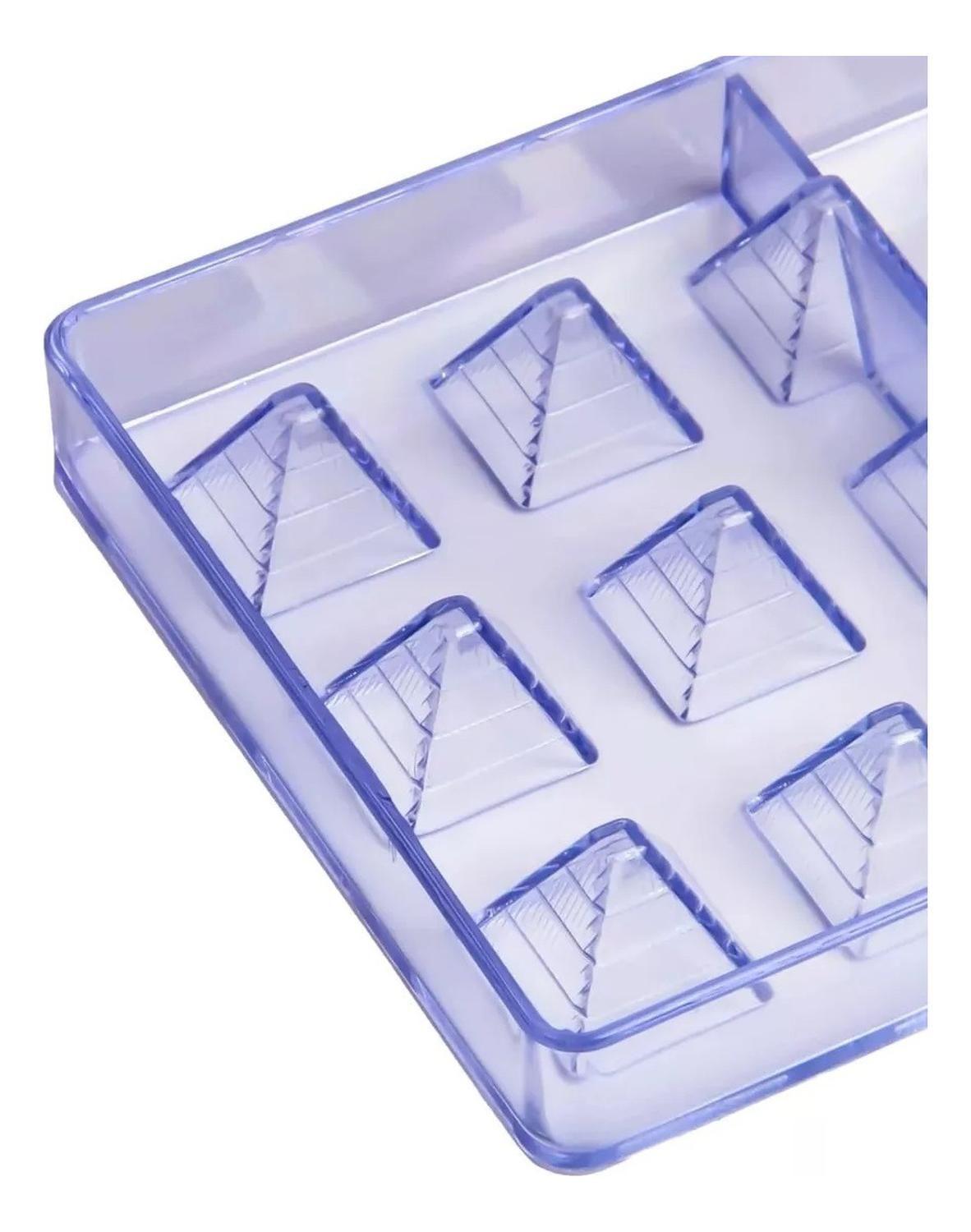 Pack X2 Moldes De Chocolate Molde Policarbonato Piramide Blanco-4