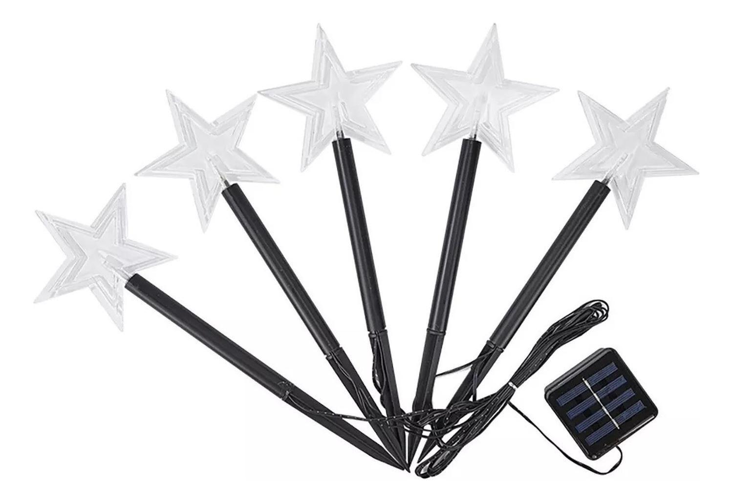 10 Guirnalda Solar Guirnaldassolares Lampara Jardin Estrella Amarillo-8