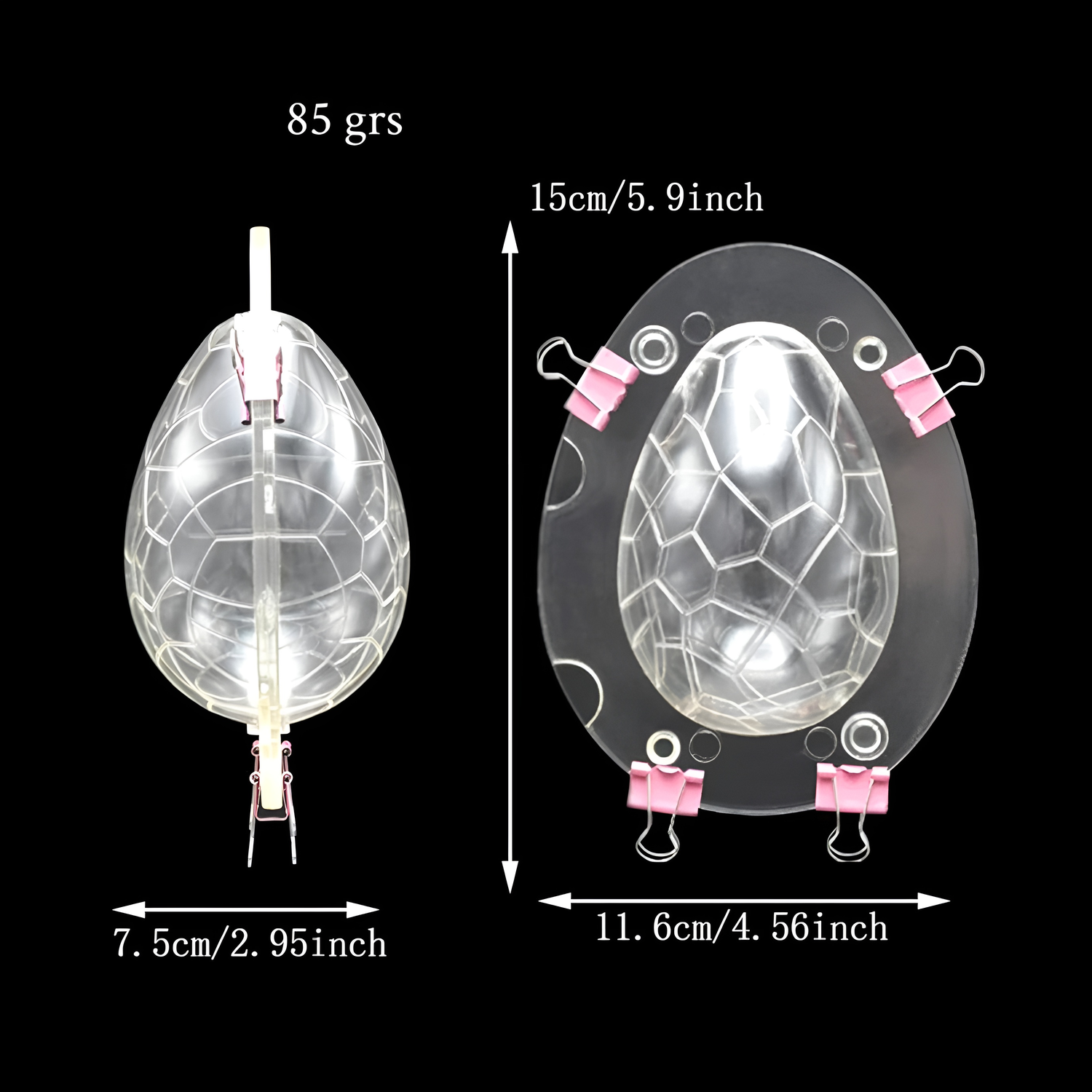Pack X2 molde huevo pascua craquelado Moldes Chocolate Policarbonato forma de huevo-2