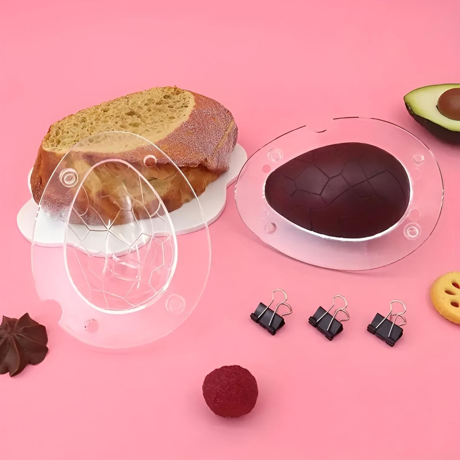 Pack X2 molde huevo pascua craquelado Moldes Chocolate Policarbonato forma de huevo-6