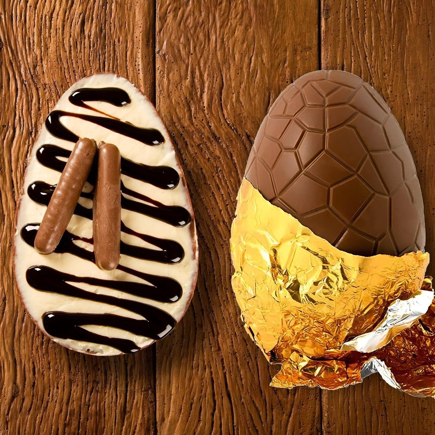 Pack X2 molde huevo pascua craquelado Moldes Chocolate Policarbonato forma de huevo-7