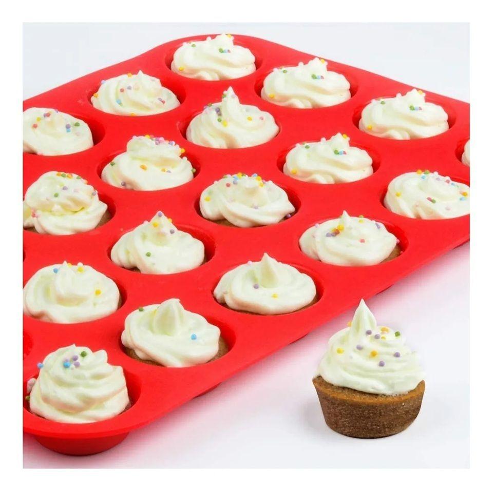 Moldes Silicona Repostería Molde Silicona Mini Cupcakes 24 Molde Mini +100 Capsulas Para Hornear 5cm-7