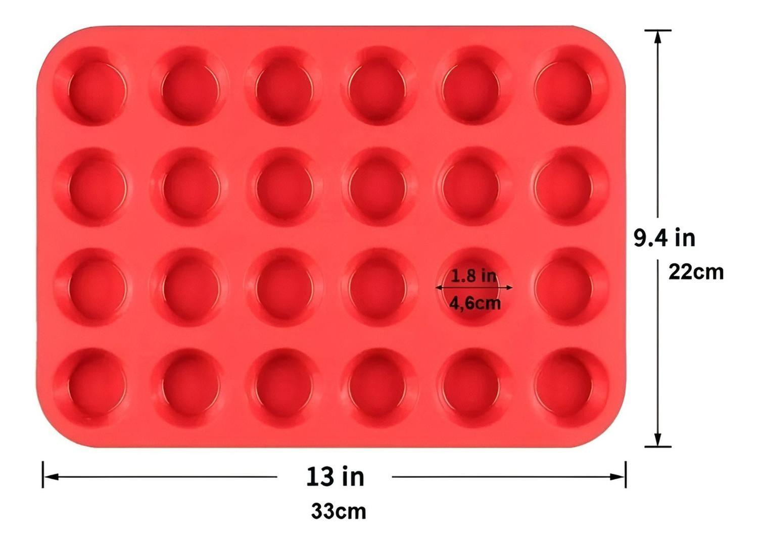 100 Capsulas Para Hornear 4cm + Molde Muffin Mini 24 Cupcake Multicolor-2