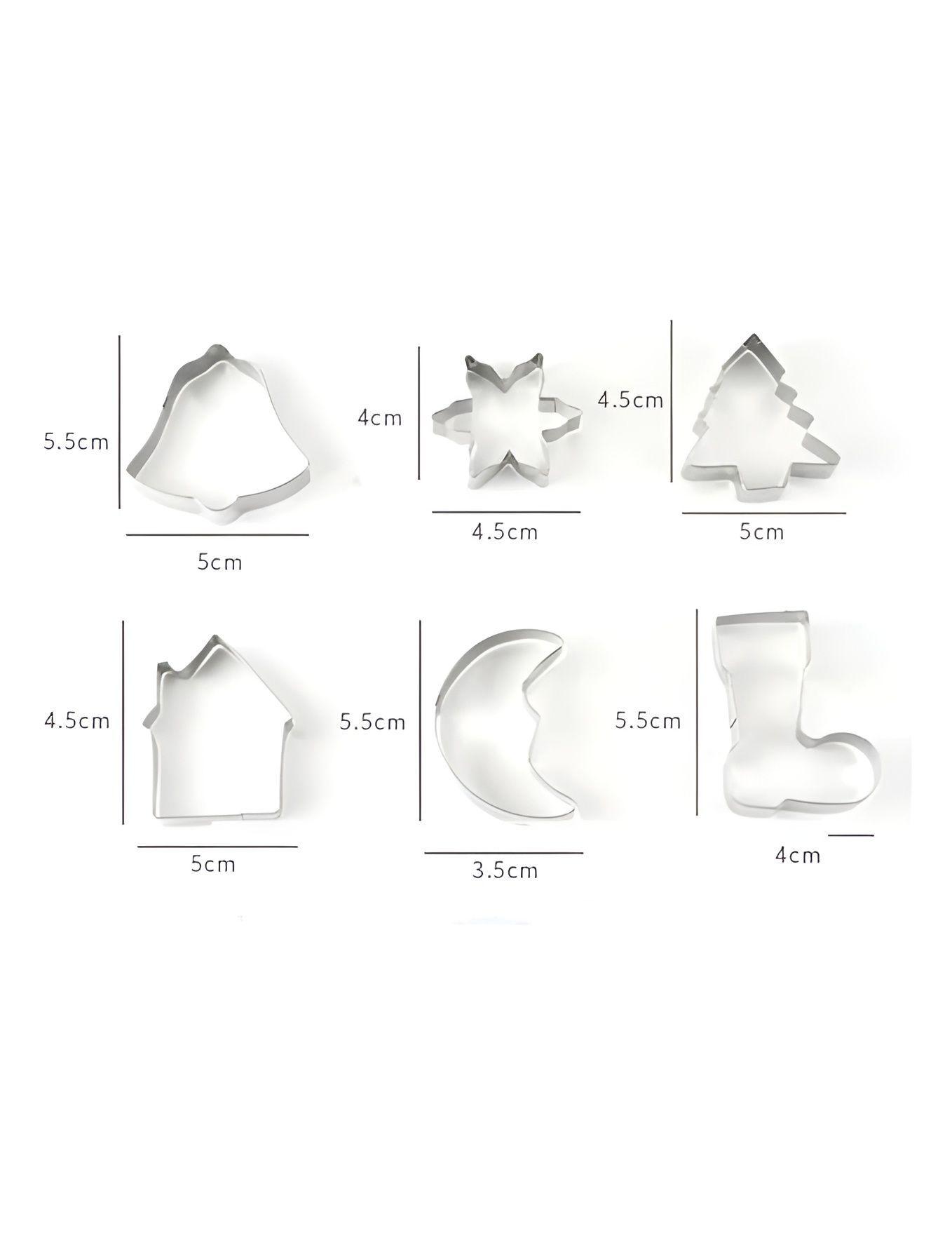 X2 Moldes De Galletas Navideñas Cortadores De Galletas 6pcs-2