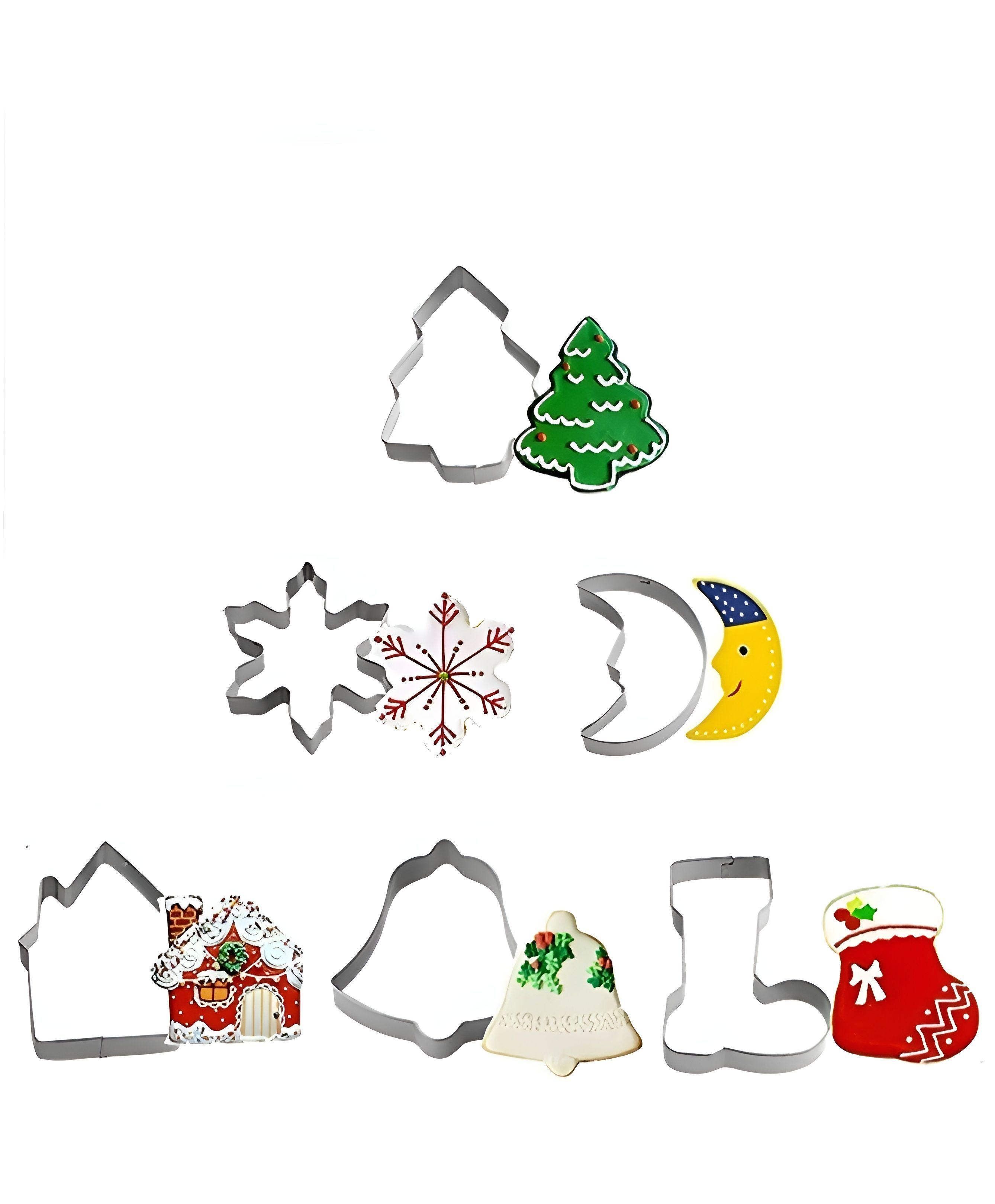 X2 Moldes De Galletas Navideñas Cortadores De Galletas 6pcs-5