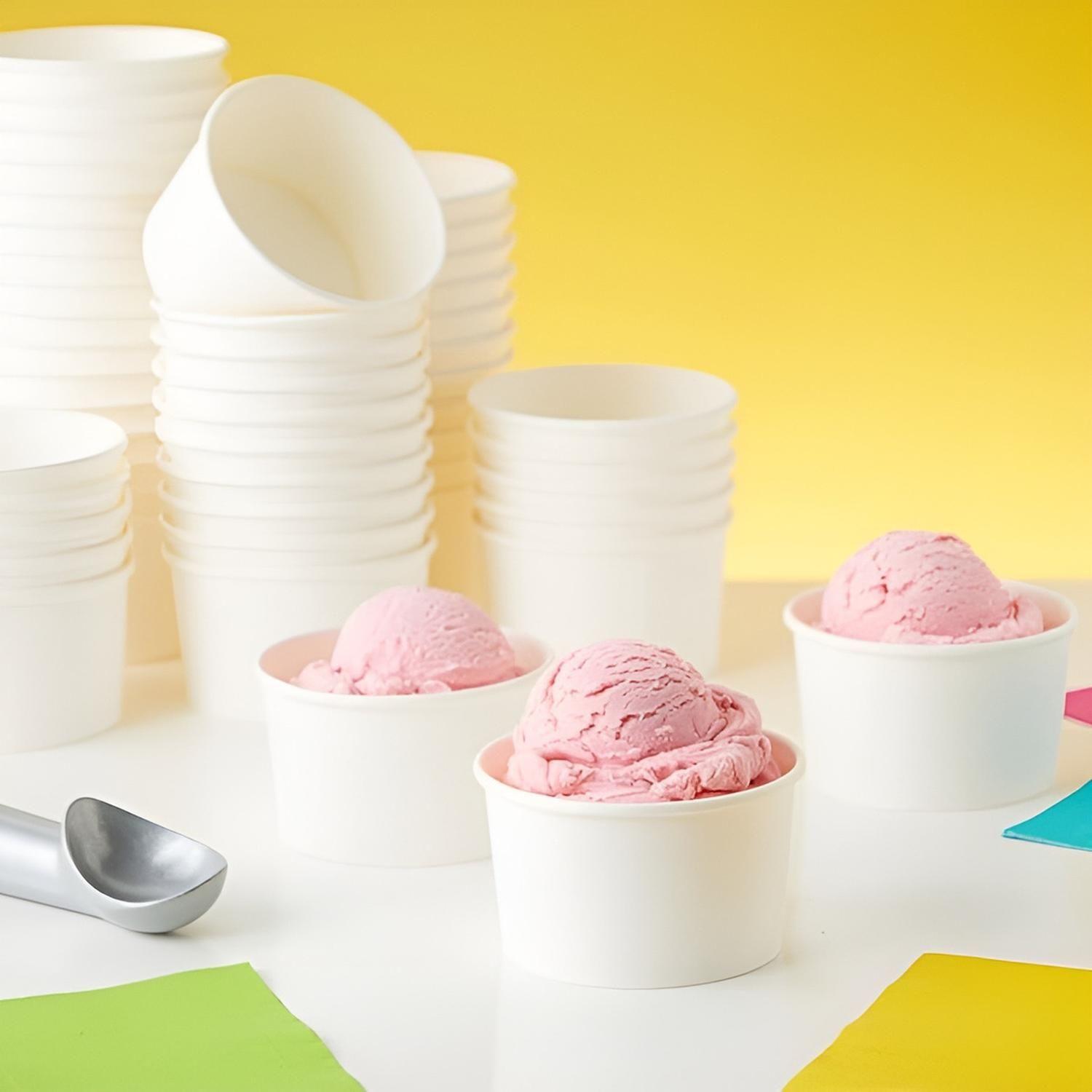 Vasos Polipapel Helado Vasos Desechables Pote Helado 4oz-1