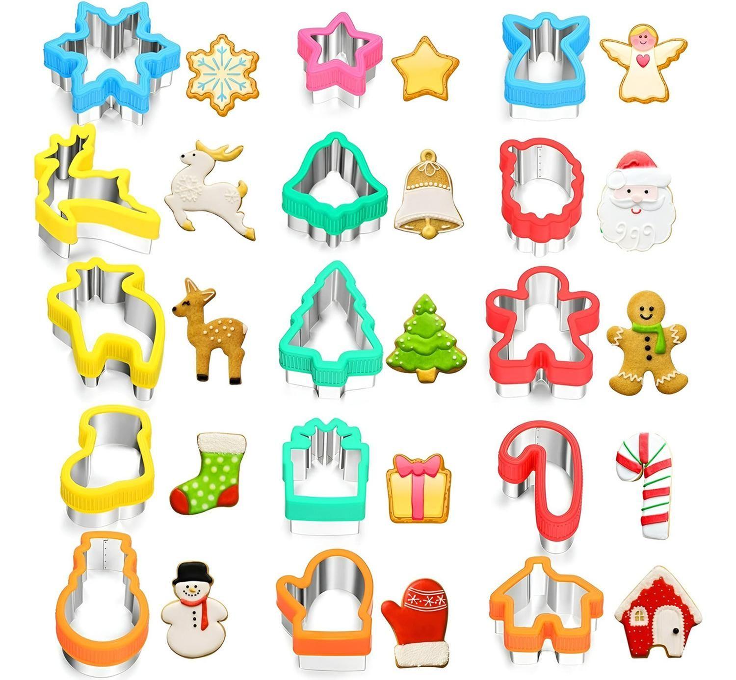 15 Cortadores Galletas Navidad Molde Galleta Cortador Cookie-0