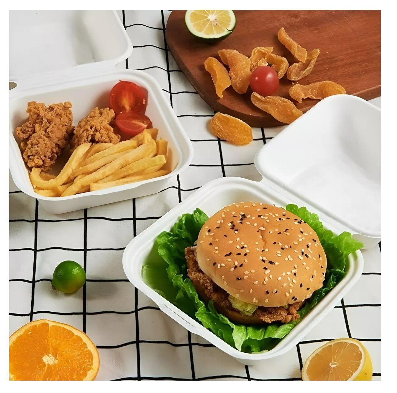 Packx100 Envases De Plumavit Para Comida Envase Hamburguesa-1
