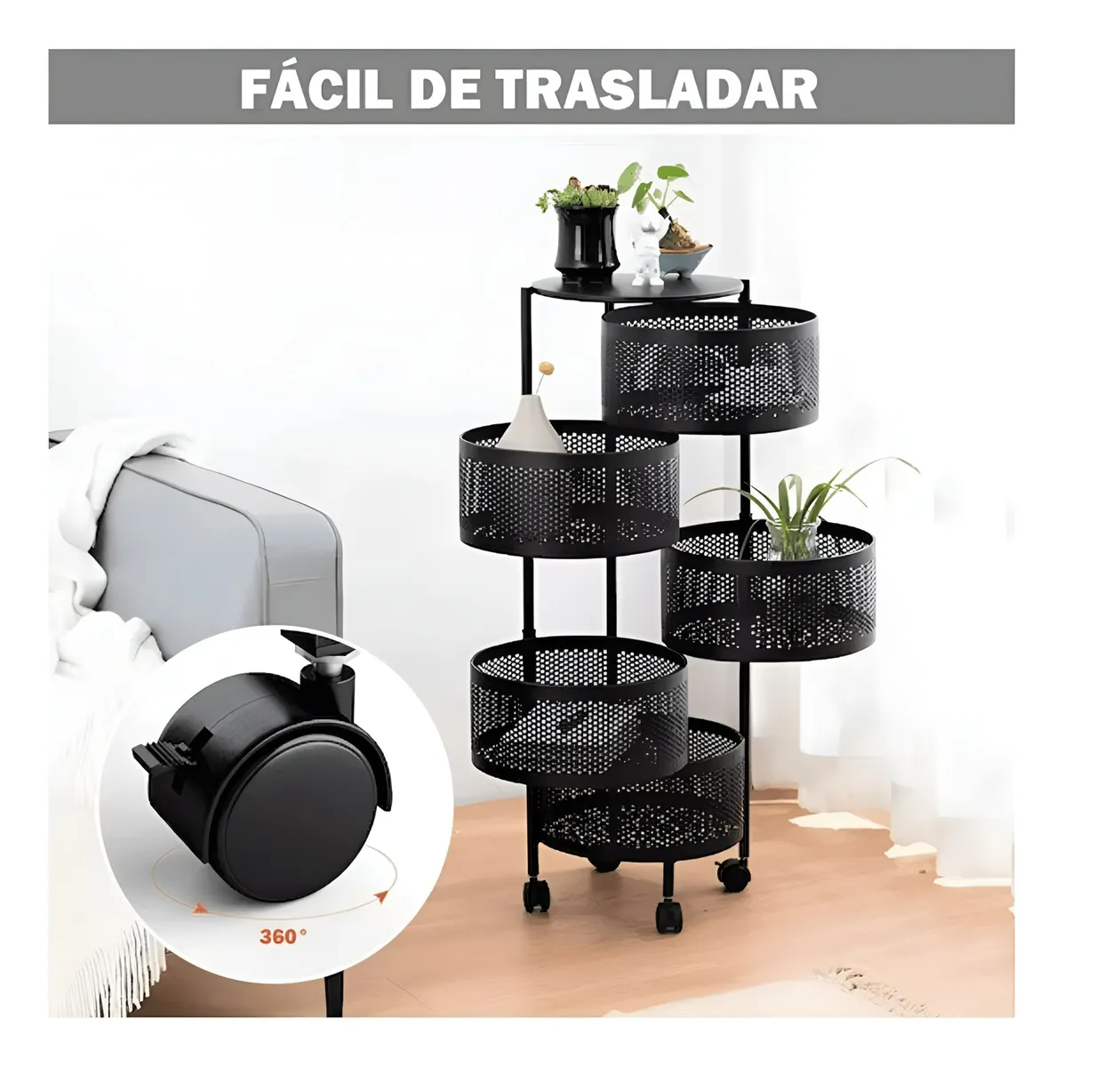 Carro Organizador Ruedas Organizador De Verduras 5nivel 89cm-5