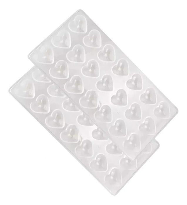 Pack X2 Moldes Chocolate Molde De Chocolate Molde De Corazón Gris-0