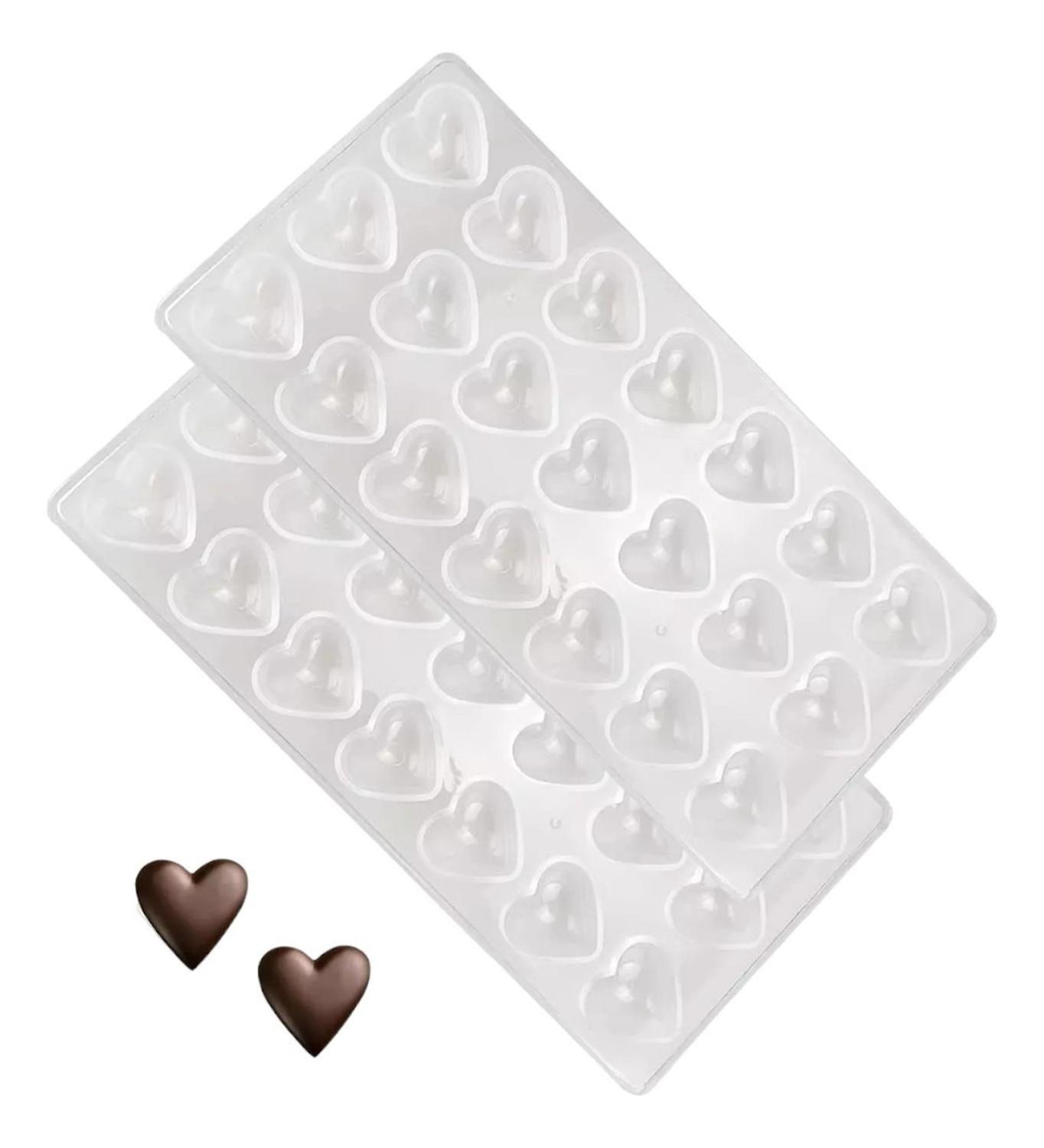 Pack X2 Molde Chocolate Molde De Chocolate Acrilico Corazón Gris-0