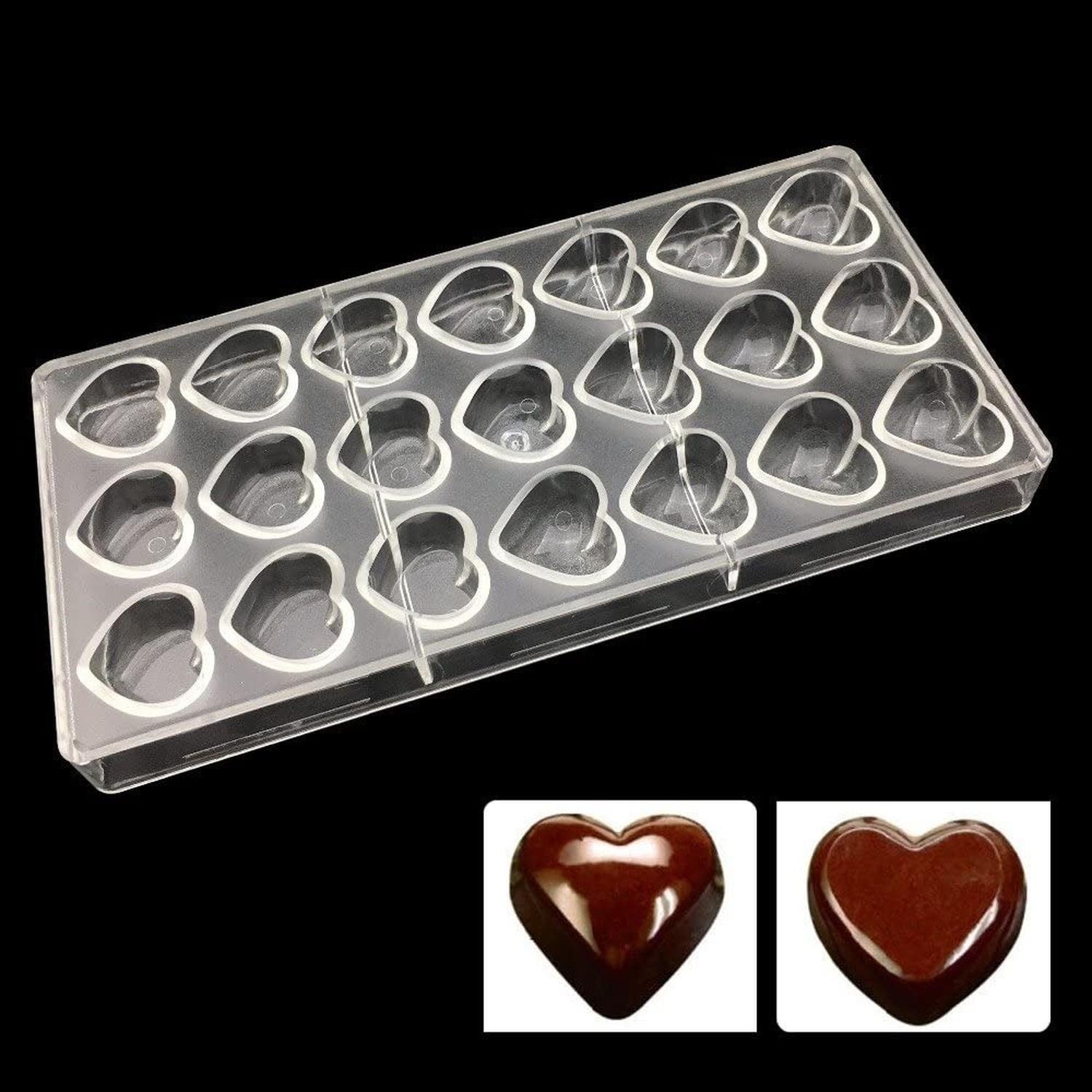 Pack X2 Molde Chocolate Molde De Chocolate Acrilico Corazón Gris-2
